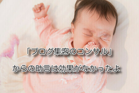 「ブログ集客のコンサル」からの助言は効果がなかったよ