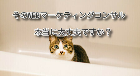 そのWEBマーケティングコンサル、本当に大丈夫ですか